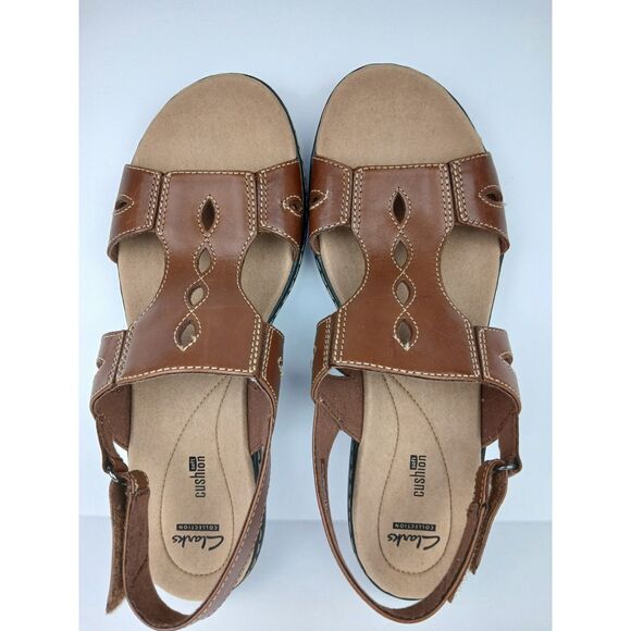 Clark's Collection Leisa Lakelyn Flat Sandal Brown Leather Women’s Size US 11 - Picture 9 of 16